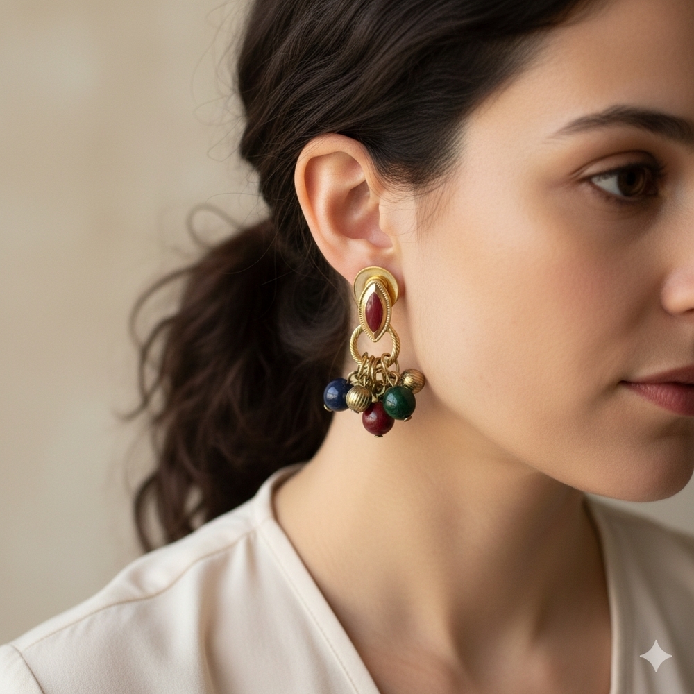 Vintage Style Beaded Chandelier Drop Earrings